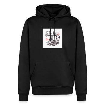 Racer Vibes - Männer Premium Bio Hoodie - Schwarz - Vorne - Nico (187cm)