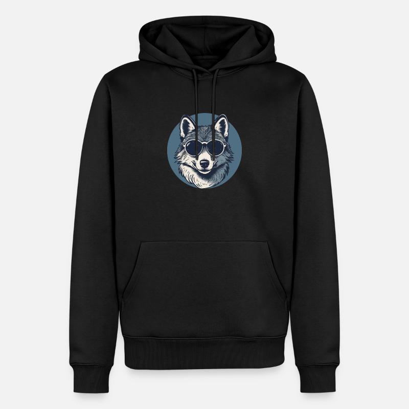 Wolf Werwolf Sonnenbrille - Männer Premium Bio Hoodie - Schwarz