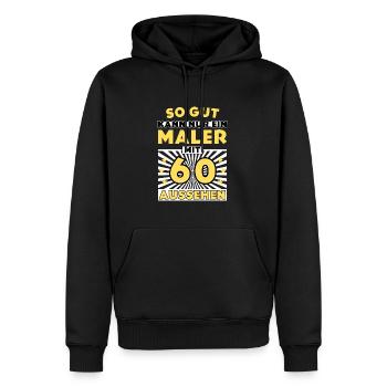 So gut kann nur ein Maler mit 60 aussehen - Männer Premium Bio Hoodie - Schwarz - Vorne - Nico (187cm)