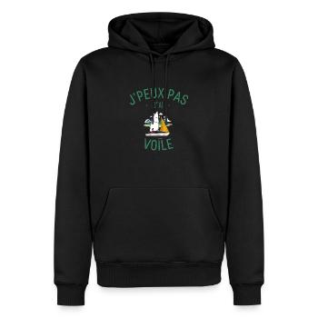 J peux pas j ai Voile - Sweat à capuche Premium bio Homme - noir - Devant - Nico (187cm)