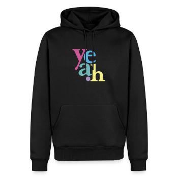 yeah neonpastell - Männer Premium Bio Hoodie - Schwarz - Vorne - Nico (187cm)