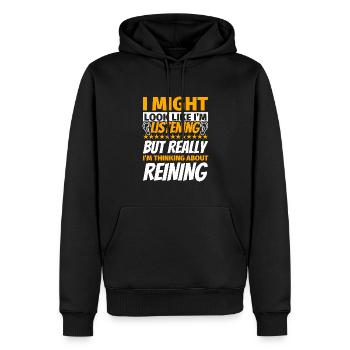 Reining lustiges Geschenk - Männer Premium Bio Hoodie - Schwarz - Vorne - Nico (187cm)