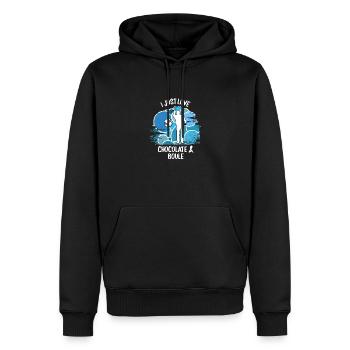 Boule Pétanque Boccia Boules Chocolat - Sweat à capuche Premium bio Homme - noir - Devant - Nico (187cm)
