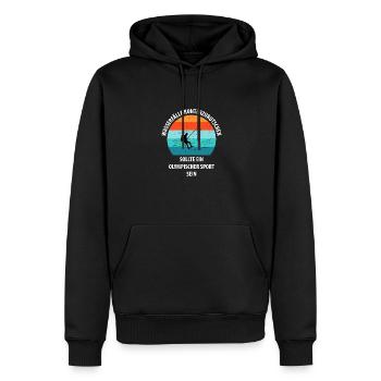 Canyoning Bergsteigen Klettern Wandern Berge - Männer Premium Bio Hoodie - Schwarz - Vorne - Nico (187cm)
