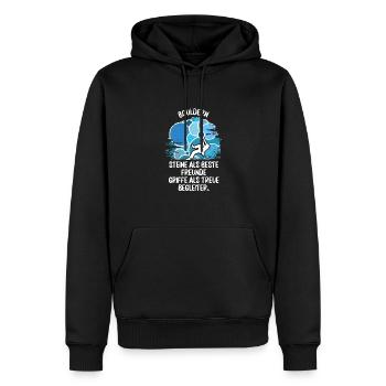 Vintage Bouldern Boulderer Klettern Kletterer - Männer Premium Bio Hoodie - Schwarz - Vorne - Nico (187cm)