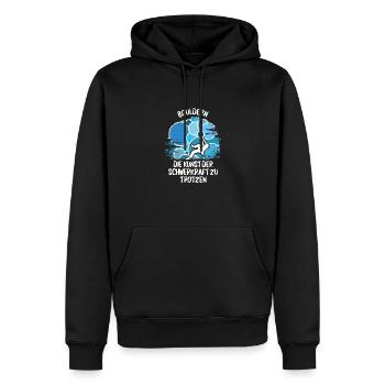 Vintage Bouldern Boulderer Klettern Kletterer - Männer Premium Bio Hoodie - Schwarz - Vorne - Nico (187cm)