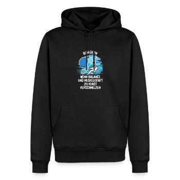 Vintage Bouldern Boulderer Klettern Kletterer - Männer Premium Bio Hoodie - Schwarz - Vorne - Nico (187cm)