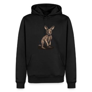 Känguru Baby Känguru Beuteltier Kangaroo - Männer Premium Bio Hoodie - Schwarz - Vorne - Nico (187cm)