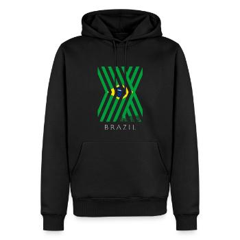 Drapeau du Brésil Drapeau brésilien Amérique du Sud - Sweat à capuche Premium bio Homme - noir - Devant - Nico (187cm)