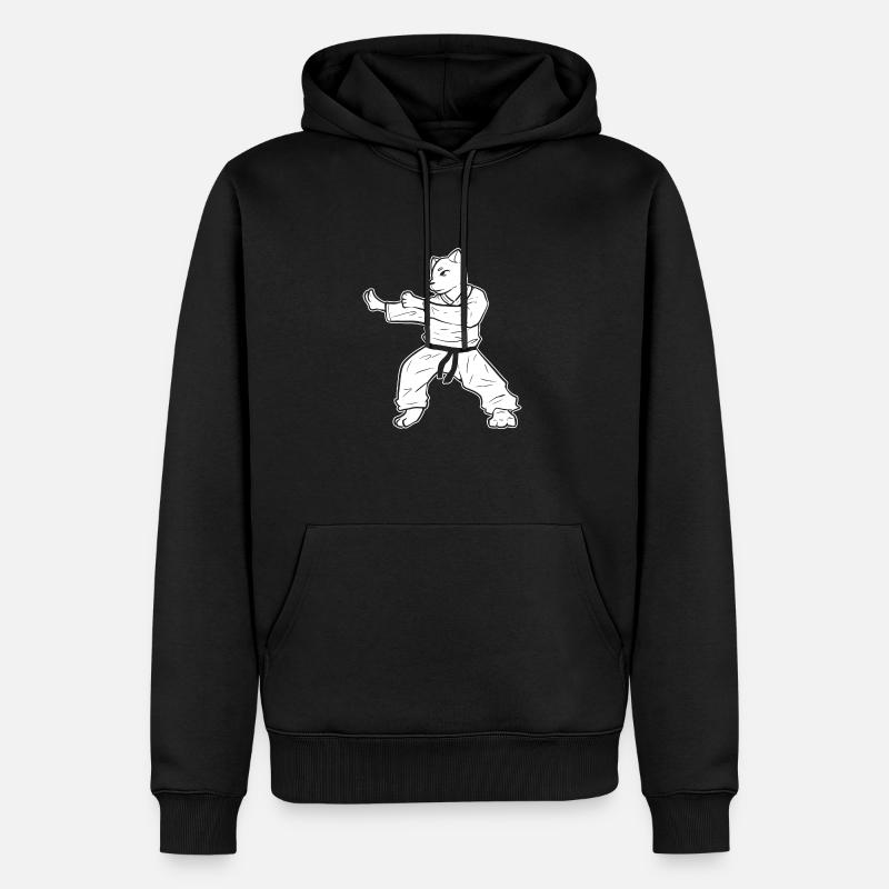 Autodéfense de Karaté Cat - Sweat à capuche Premium bio Homme - noir