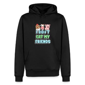 Friends Huhn Kuh Schwein Design für Veganer - Männer Premium Bio Hoodie - Schwarz - Vorne - Nico (187cm)