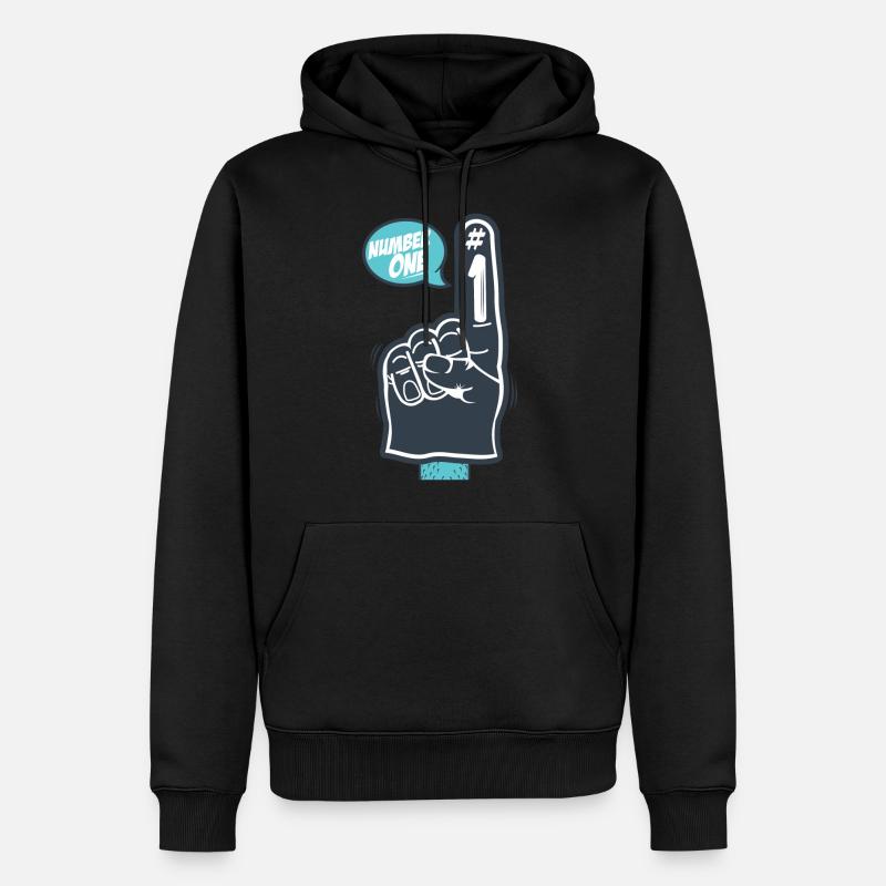 LA MAIN - Sweat à capuche Premium bio Homme - noir