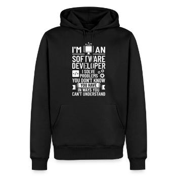 Software Development Software Developer Developer - Men’s Premium Organic Hoodie - black - Front - Nico (187cm)