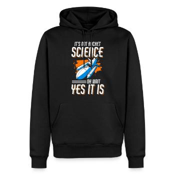 Cosmos planète lune astronaute - Sweat à capuche Premium bio Homme - noir - Devant - Nico (187cm)