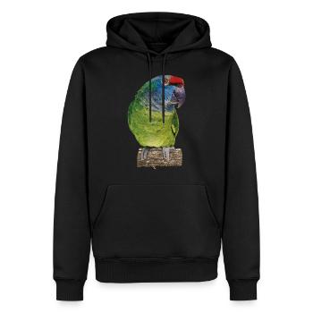 L’amazone à dos rouge - Sweat à capuche Premium bio Homme - noir - Devant - Nico (187cm)