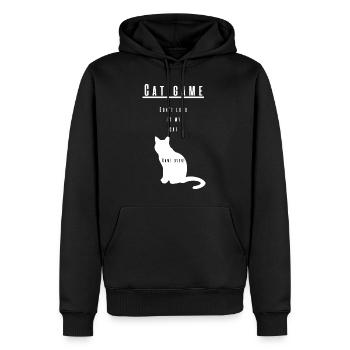 Don´t look at my cat - Men’s Premium Organic Hoodie - black - Front - Nico (187cm)
