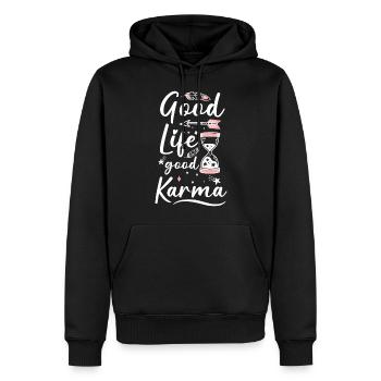 Attitude spirituelle Motivation - Sweat à capuche Premium bio Homme - noir - Devant - Nico (187cm)