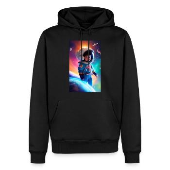 Space Kid - Men’s Premium Organic Hoodie - black - Front - Nico (187cm)