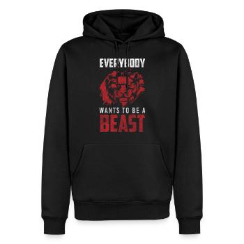 Lion Safari Majestic Pride - Sweat à capuche Premium bio Homme - noir - Devant - Nico (187cm)