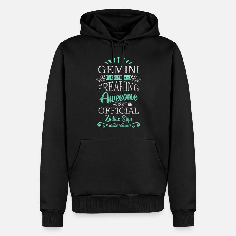 Astrologie Gémeaux Juin - Sweat à capuche Premium bio Homme - noir