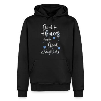Humour de quartier - Sweat à capuche Premium bio Homme - noir - Devant - Nico (187cm)
