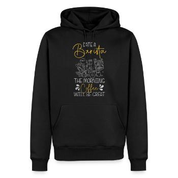Café Latte Macchiato Morning Muffle - Sweat à capuche Premium bio Homme - noir - Devant - Nico (187cm)