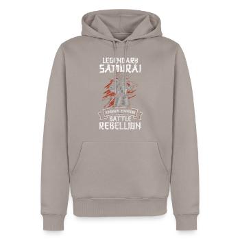 Japan Honor Ninja - Men’s Premium Organic Hoodie - taupe - Front - Nico (187cm)