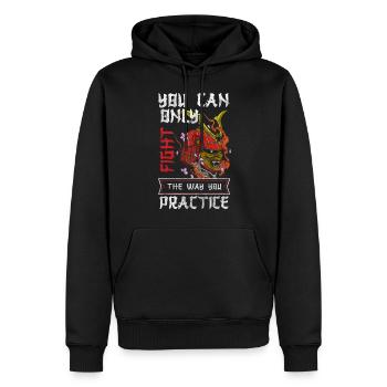 Japon Aikido Katana - Sweat à capuche Premium bio Homme - noir - Devant - Nico (187cm)
