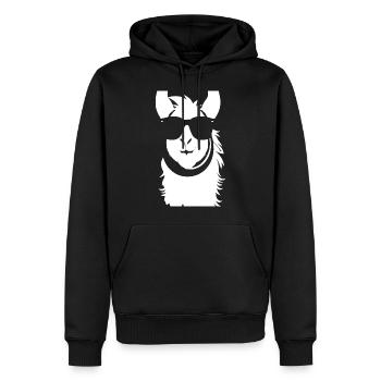 Lama drôle portant des lunettes de soleil Lamas cool - Sweat à capuche Premium bio Homme - noir - Devant - Nico (187cm)