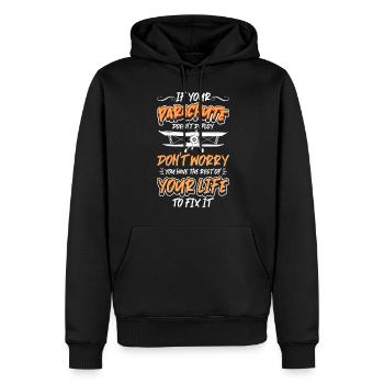 Parachutiste, Saut, Vol, Parapente - Sweat à capuche Premium bio Homme - noir - Devant - Nico (187cm)