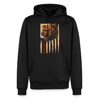Bär Nordisch Grizzly Tierkreiszeichen - Männer Premium Bio Hoodie - Schwarz - Vorne - Nico (187cm)