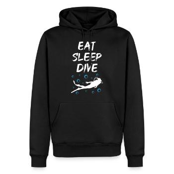 Manger Dormir Plonger - Sweat à capuche Premium bio Homme - noir - Devant - Nico (187cm)