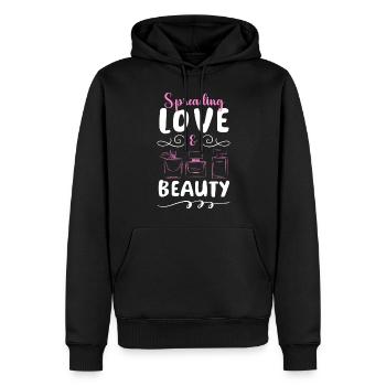 Parfum Odeur Parfum Spray Amoureux - Sweat à capuche Premium bio Homme - noir - Devant - Nico (187cm)