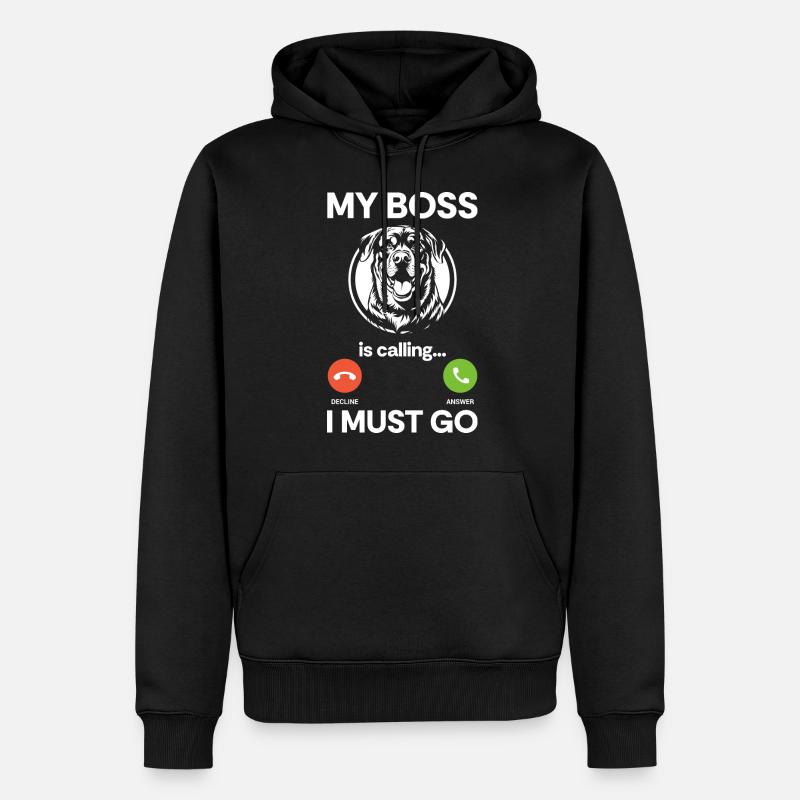 Chien de combat amoureux Rottie - Sweat à capuche Premium bio Homme - noir