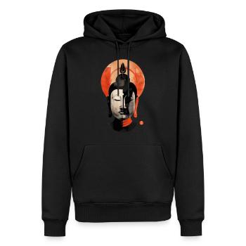 T Shirt Design Buddha Head - Männer Premium Bio Hoodie - Schwarz - Vorne - Nico (187cm)