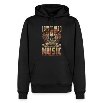 Musique École de musique Association de musique Style musical - Sweat à capuche Premium bio Homme - noir - Devant - Nico (187cm)