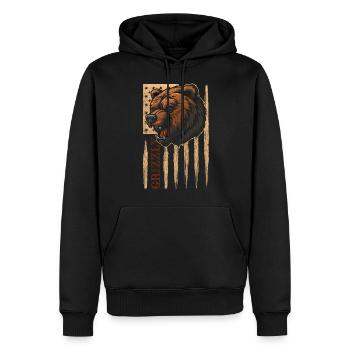 Grizzly Fur Polar Bear - Men’s Premium Organic Hoodie - black - Front - Nico (187cm)
