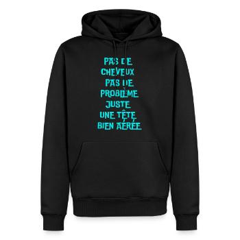 Pas de cheveux, pas de problèmes - Sweat à capuche Premium bio Homme - noir - Devant - Nico (187cm)