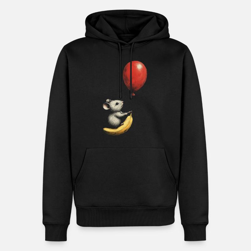 Souris banane - Sweat à capuche Premium bio Homme - noir