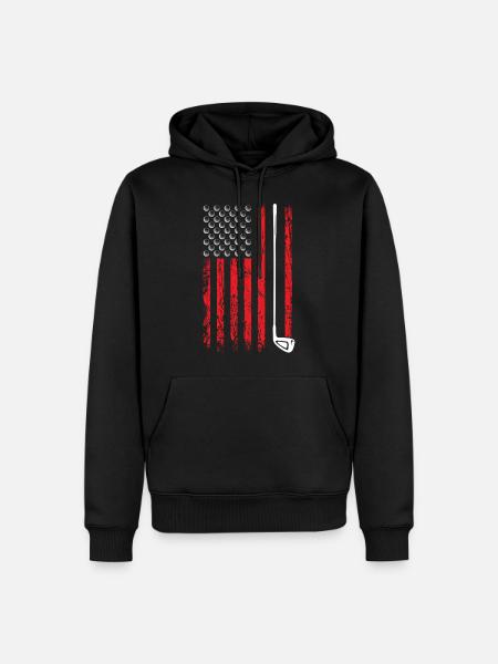 Golf USA Flag Golfer - Men’s Premium Organic Hoodie - black