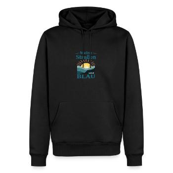 2 Meine Strassen sind blau - Männer Premium Bio Hoodie - Schwarz - Vorne - Nico (187cm)