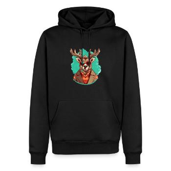 Rentier Ugly Christmas - Männer Premium Bio Hoodie - Schwarz - Vorne - Nico (187cm)