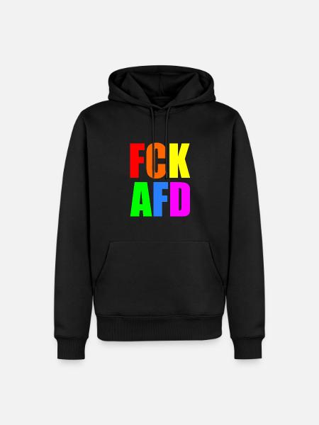 Fck afd - Männer Premium Bio Hoodie - Schwarz