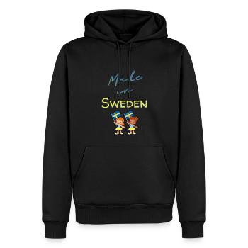 Drapeau suédois Fille Cadeau Suède - Sweat à capuche Premium bio Homme - noir - Devant - Nico (187cm)