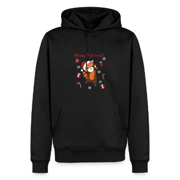 Red Panda Christmas Snow Winter Animals Pandas - Men’s Premium Organic Hoodie - black - Front - Nico (187cm)