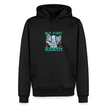 Japonais Axolotl Ramen kawaii Nouilles Axolotls - Sweat à capuche Premium bio Homme - noir - Devant - Nico (187cm)