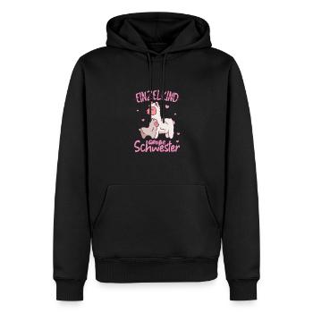 Ich werde große Schwester 2022 für Geschwister - Männer Premium Bio Hoodie - Schwarz - Vorne - Nico (187cm)