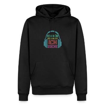 Gamer Gaming Videospiele Headset Spielee - Männer Premium Bio Hoodie - Schwarz - Vorne - Nico (187cm)