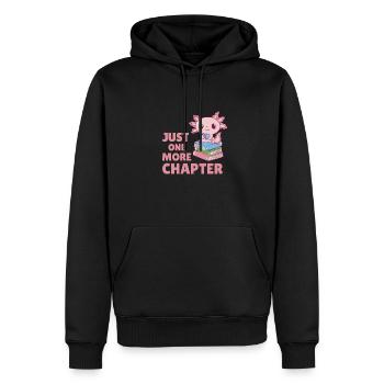 Just one more chapter süßes Axolotl mit Bücher - Männer Premium Bio Hoodie - Schwarz - Vorne - Nico (187cm)