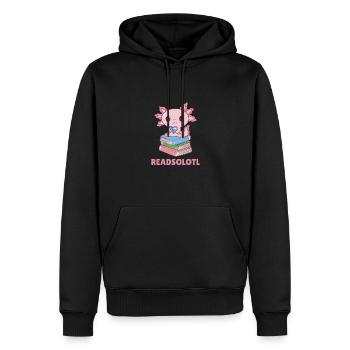 Readsolotl like an Axolotl süßes Bücher Axolotl - Männer Premium Bio Hoodie - Schwarz - Vorne - Nico (187cm)